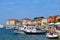 The city of Porec Croatia panorama of the coast boats