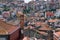 City of Porto, Portugal. Old city tiled roofs and urban sprawl