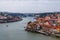 City of Porto top view with Arrabida bridge