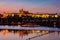 City Of Prague Twilight River View In Czechia