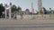 City public park of Maxim Gorky. Amusement attractions in the amusement park. Shots in the center of Kharkov, people walking on a
