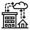 City rainfall icon, outline style