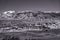 City of Reno Nevada cityscape in infrared monochrome during the winter.