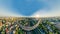 City Riga Bridge and train road drone sphere 360 vr view