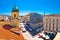 City of Rijeka clock tower and central square panorama