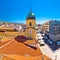 City of Rijeka clock tower and central square panorama
