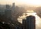 The city on the river bank at sunset. This is Chongqing, China