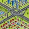 City Roads Junction Interchange Isometric Poster