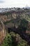 City of Ronda in the Spanish province of Malaga in Andalusia. Beautiful view of the mountains, the observation deck and the valley