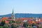 City roofs and church in historical center