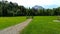 the city of salzburg seen from the park