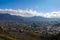 City scape view from Chureito Pagoda near moutain Fuji