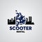 City Scooter Rental Logo Designs Template