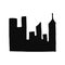 City silhouette icon. isolated black object