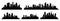 City silhouette vector set. Panorama city background. Skyline urban border collection.