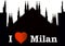 City silhuette I love Milan