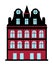 City single silhouette building colored object element