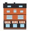 City single silhouette building colored object element