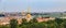 City skyline with the Admiralty spire, Peter and Paul Fortress, river Neva and Hermitage Winter Palace in Saint Petersburg, Russia