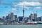 City skyline, Auckland port, New Zealand