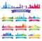 City skyline of Europe Colorful illustration