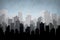 City skyline illustration.Silhouette of Downtown and Urban landscape