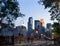 City Skyline of Minneapolis from Stone Arch Bridge