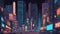 city skyline at night anime cyberpunk cityscape at night
