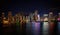 City skyline panorama on night sky in Miami, USA