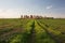 City Smiltene, Latvia.Old brick stonehenge and park