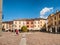City square in Iseo Village at lake Iseo Italy