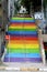 City Stair Painted with Rainbow Colors