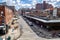 City Street in Chelsea, aerial view, NYC, view from the High Line Rooftop Park