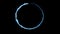 City street and company buildings , mAbstract blue fire ring animate.Blue moon motion.Eclipe in dark