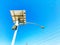 City street lamp light solar powered lights sun electric power renewable source electricity highway lighting