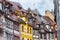 City street of Nuremberg, Franconia with half-timbered houses in Bavaria