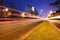 City street and traffic at night