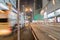 City street under night lights looking up Nathan Road in downtown business and retail district.