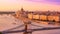 City summer landscape at sunset - top view of the historical center of Budapest