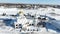 The City Of Suzdal. Winter. Bird`s-eye view of the dome of the Church. Snow is falling. Dome in the snow.