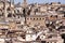 City of Toledo, Panoramic of historic buildings. Castilla la Mancha. Spain