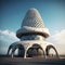 The city of tomorrow, a mesmerizing 3d render of a futuristic building