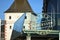 The city tower on the town square in Voecklabruck