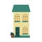 City town house vector facade face side street view city modern world house building cartoon architecture