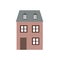 City town house vector facade face side street view city modern world house building cartoon architecture illustration