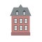 City town house vector facade face side street view city modern world house building cartoon architecture illustration