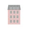 City town house vector facade face side street view city modern world house building cartoon architecture illustration