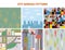 City and town seamless patterns set