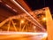 City traffic on Krung Thep bridge at night.Krung Thep bridge