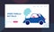 City Traffic Website Landing Page, Man Driving Blue Car on Speedway, Transport, Male Character Riding Automobile, Urban Citizen